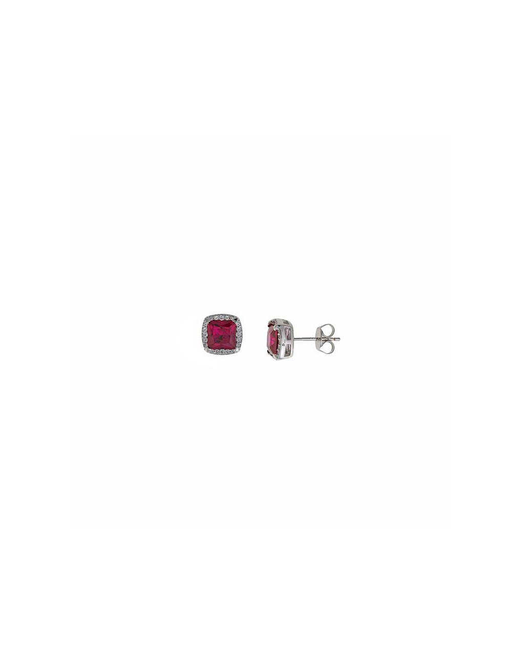 Pendientes Plata Rodio Rubi Cuadrado