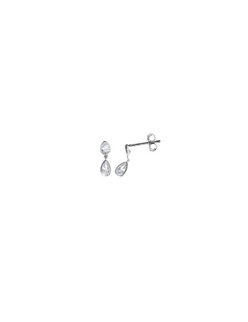 Pendientes Plata Rodio Circo. Peras