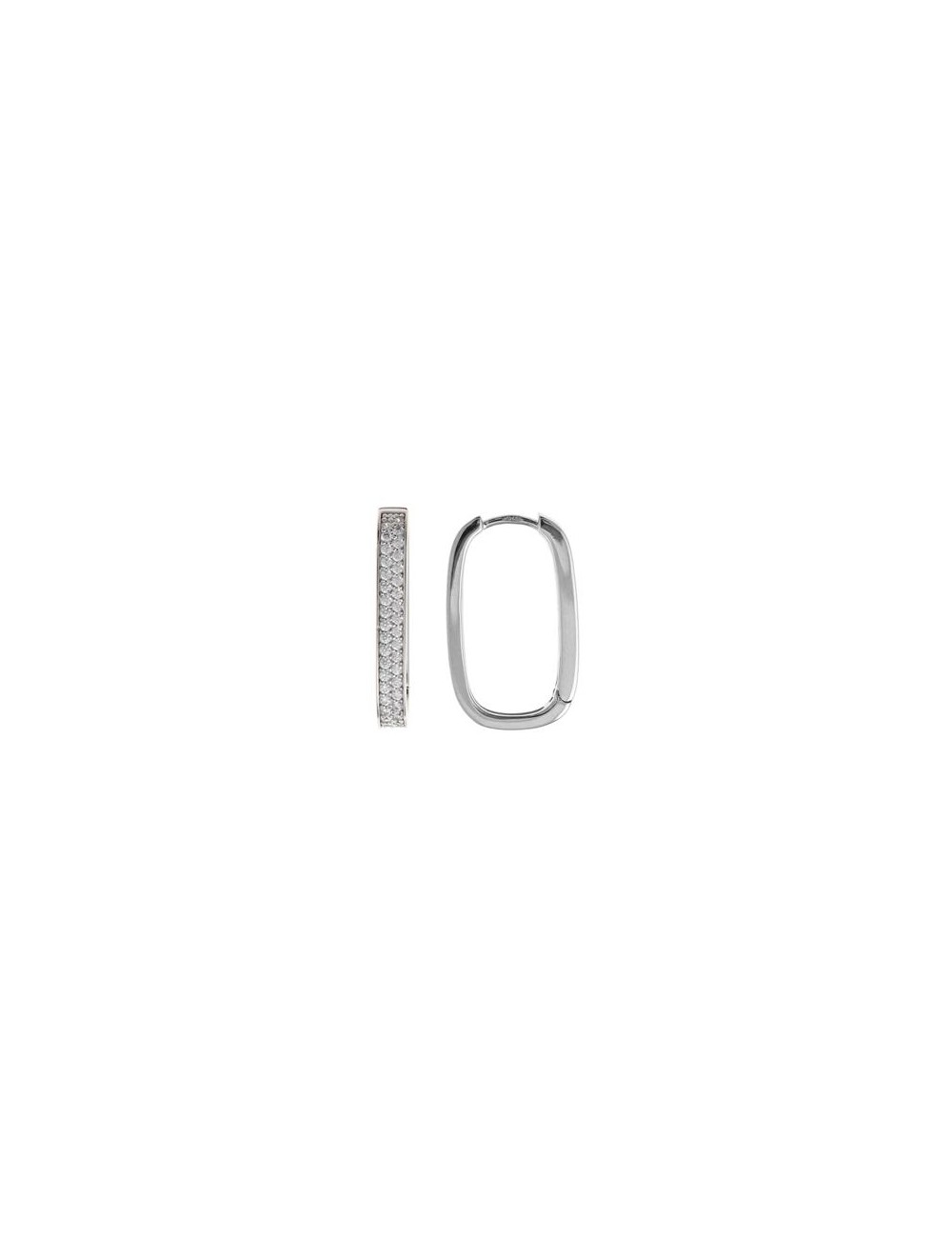 Pendientes Plata Rodio Aro Oval