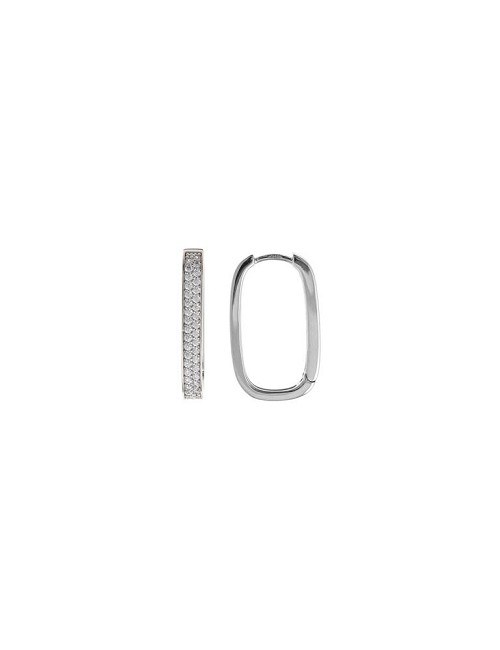 Pendientes Plata Rodio Aro Oval