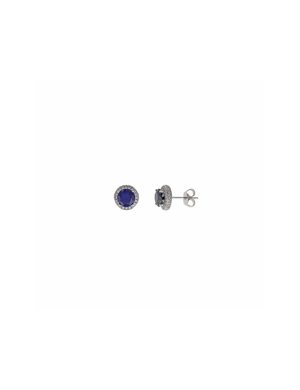 Pendientes Plata Rodio Zafiro