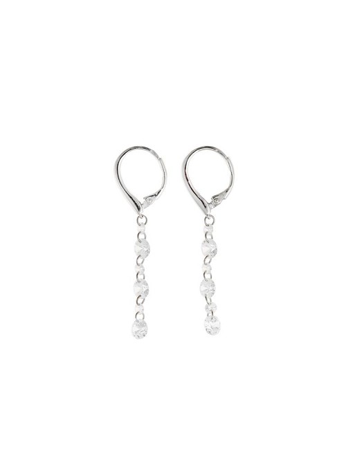 Pendientes Plata Rodio Barra Tira Circo.