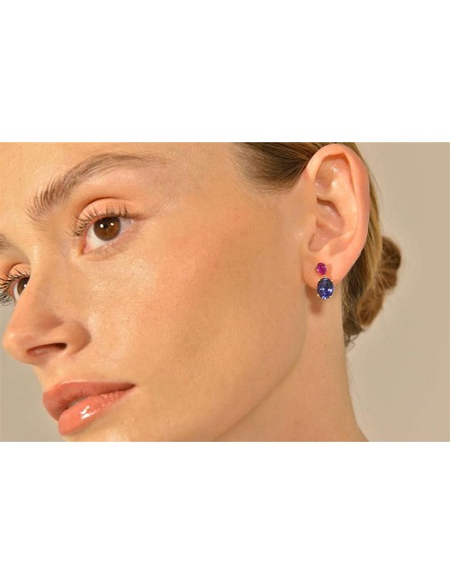 Pendientes Plata Chapa. Rubi Pera