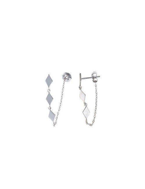 Pendientes Plata Rodio Tres Rombos