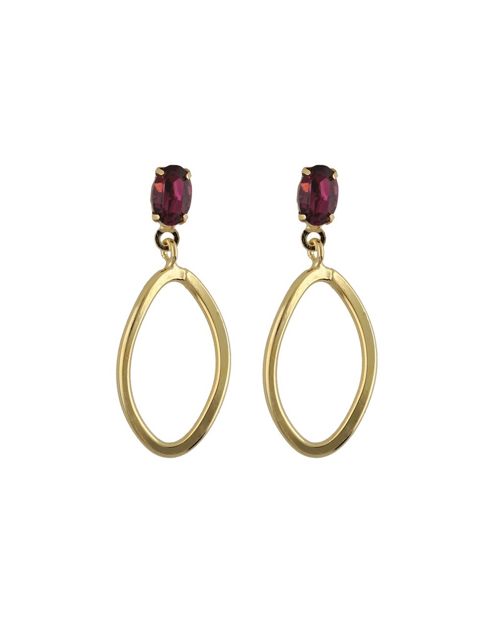 Pendientes Cortos Cris. Rosa Plata Baño
