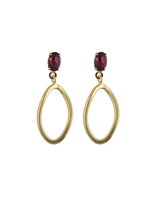 Pendientes Cortos Cris. Rosa Plata Baño