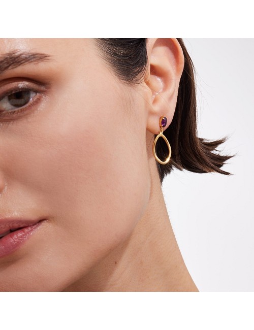 Pendientes Cortos Cris. Rosa Plata Baño