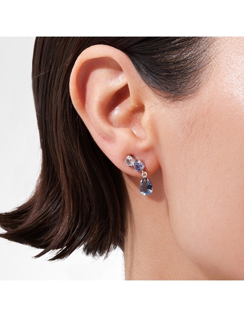 Pendientes Cortos Lagrima Azul