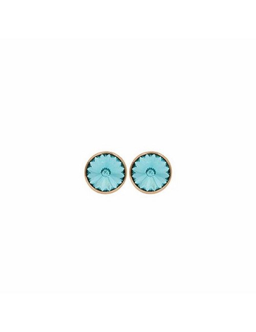 Pendientes Boton Cristal Rosa