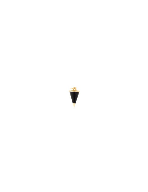 Charm Plata Chapado Dorado Cono Esmal. Negro