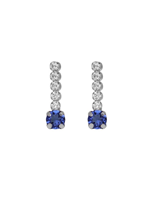 Pendiente Corto de Cascada de Circonitas y Sapphire Plata de Shine