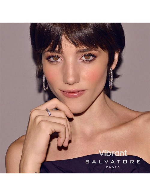 Pendientes Plata Chapado Rosa Circulos Circonitas Multicolor