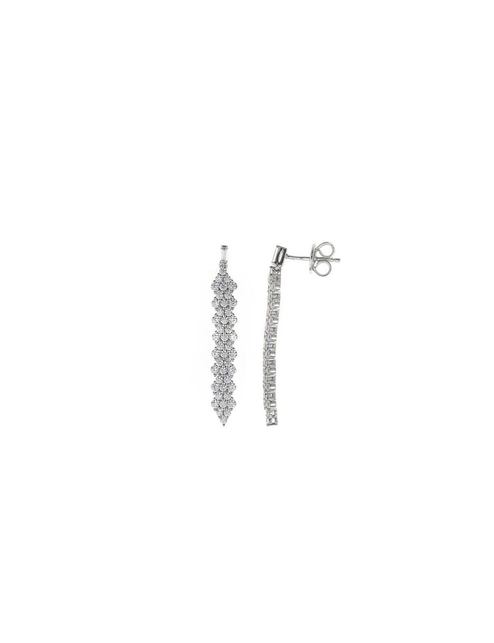 Pendientes Plata Circonitas Largos Presion